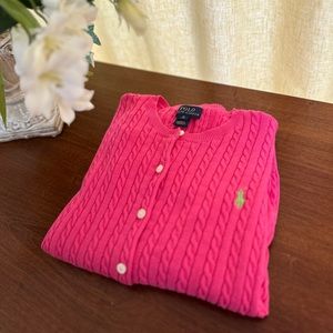 Pink Polo Ralph Lauren Knit Sweater Girls Size XL (16)